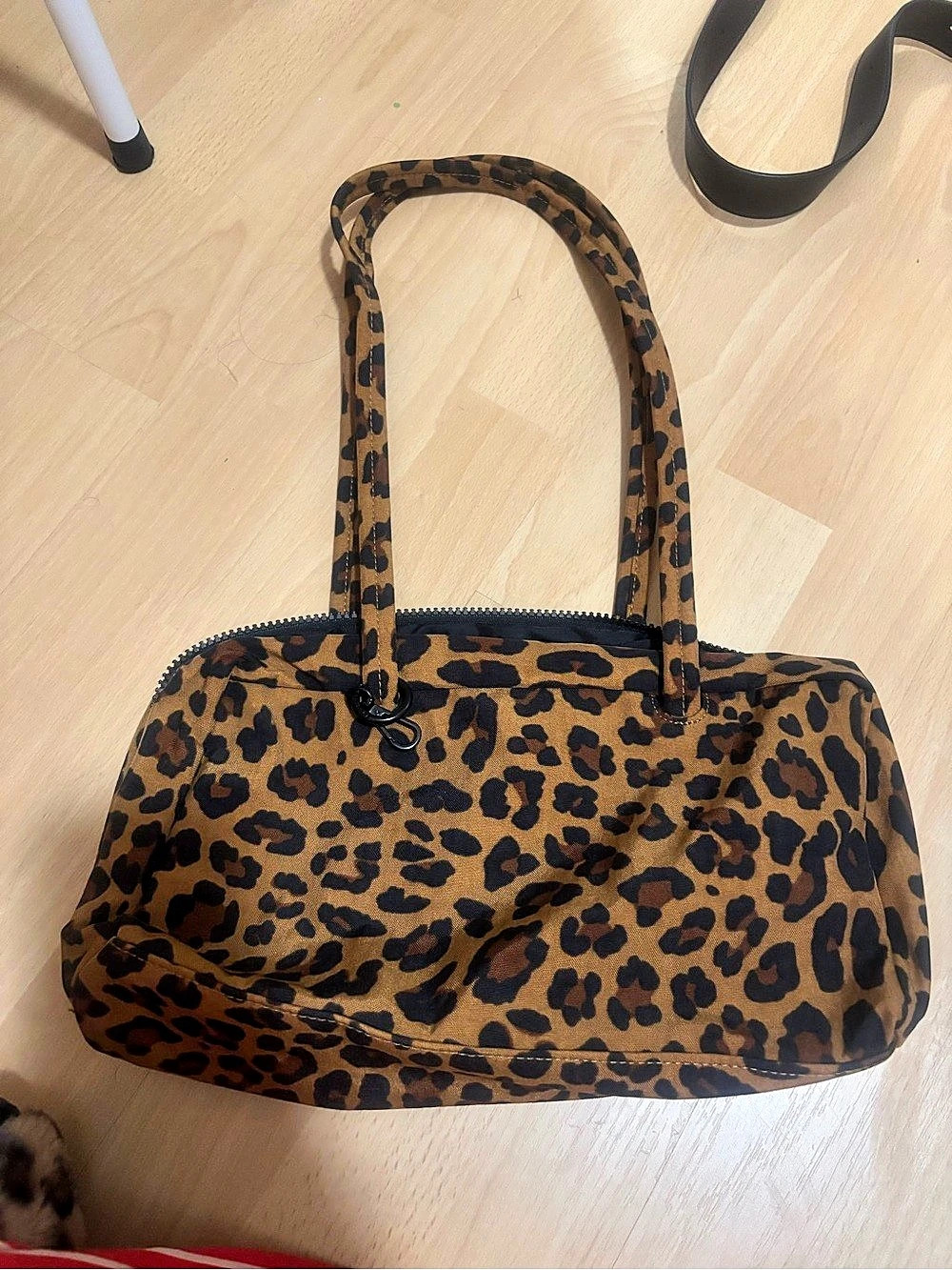 Baggu Nylon Bowler Bag Leopard Print Tote Bag